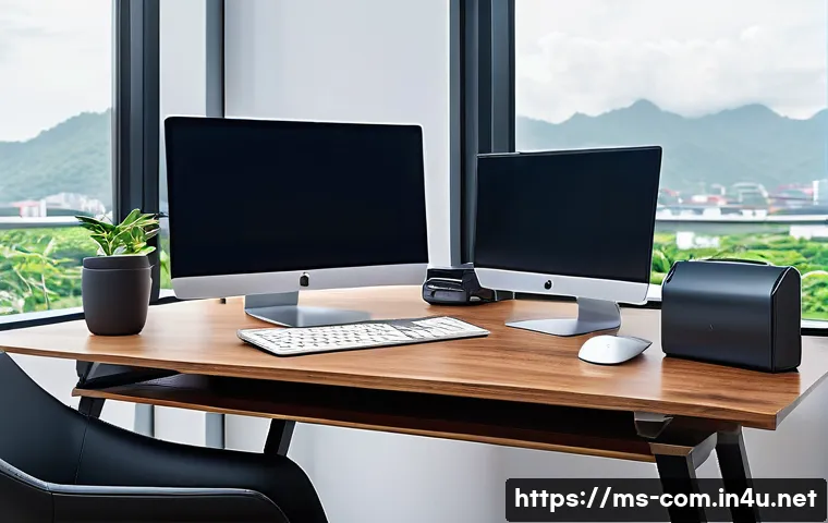 작업용 데스크톱 PC 추천 - A modern Malaysian office workspace featuring a sleek desktop PC setup ideal for multitasking and of...