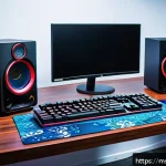 컴퓨터 메인보드 칩셋 종류와 차이점 - A modern workspace setup for a Malaysian tech enthusiast focused on gaming and creative work, featur...