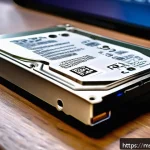 SSD와 HDD의 차이점 - A detailed close-up of a modern laptop interior showcasing the contrast between an SSD and an HDD si...